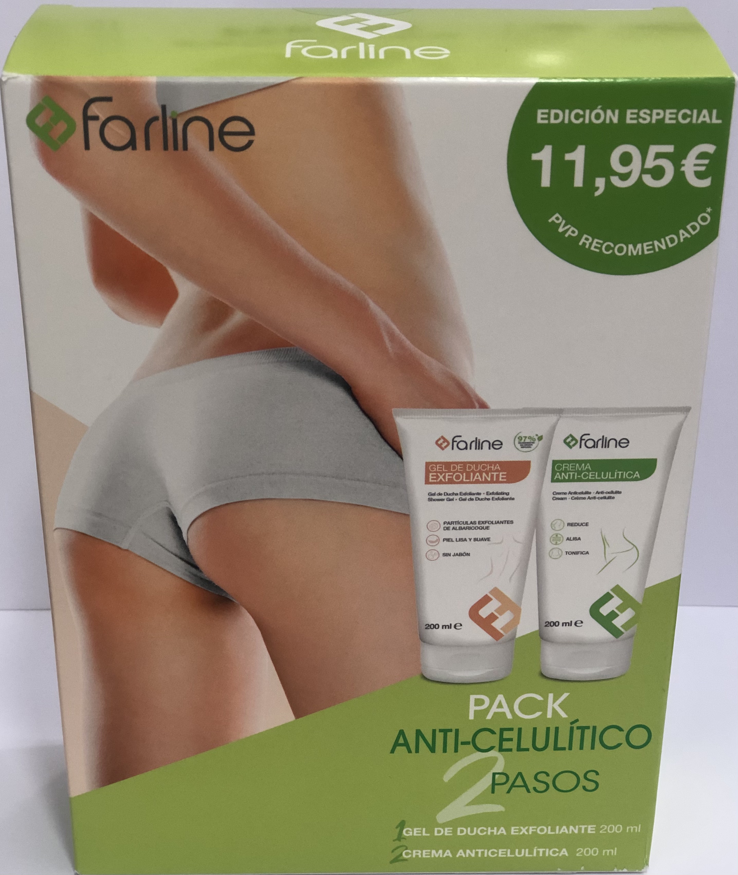 PACK FARLINE GEL DE DUCHA 200ML+ CREMA ANTICELULITICA 200ML