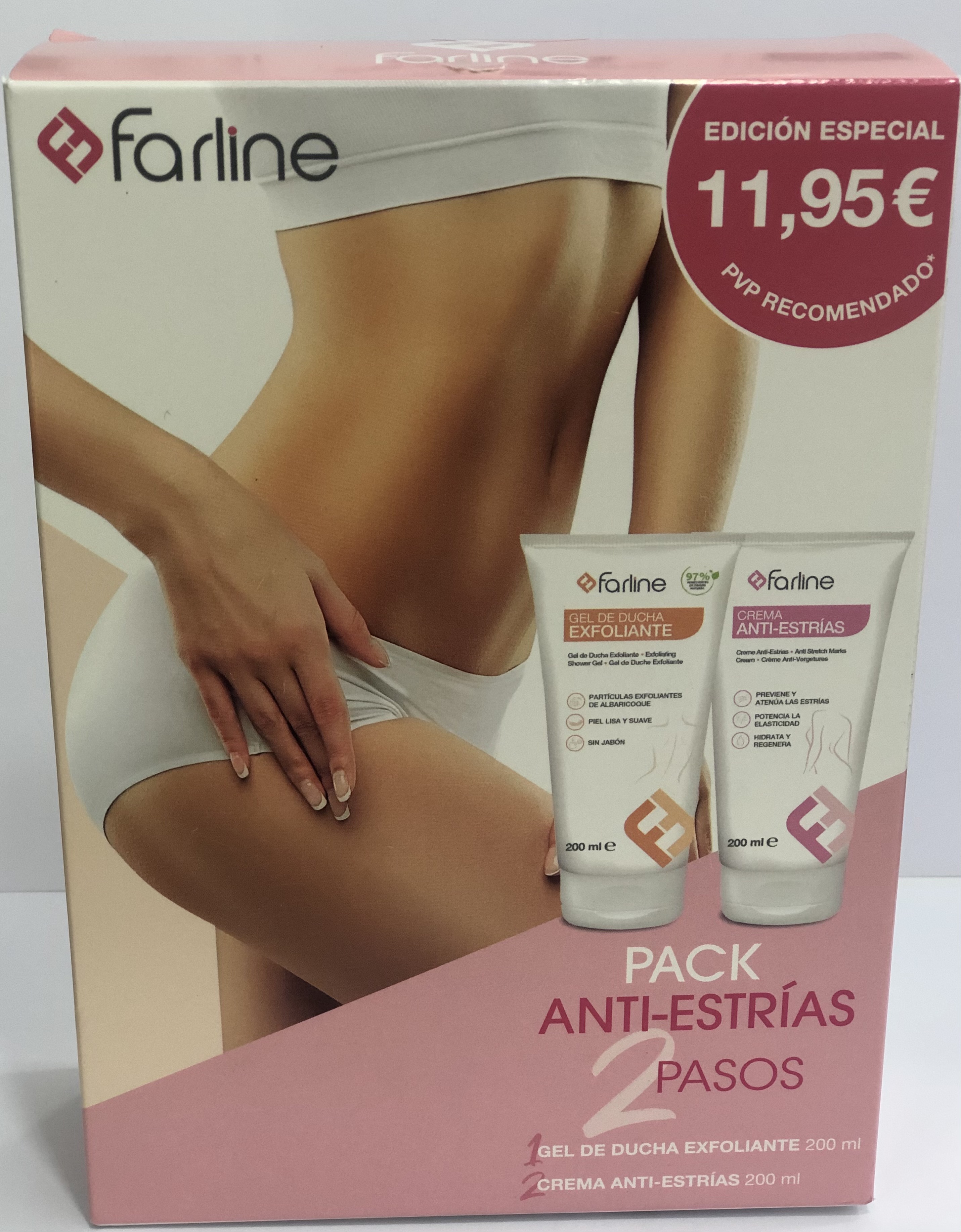 PACK  FARLINE GEL DE DUCHA 200ML + CREMA ANTIESTRIAS 200ML