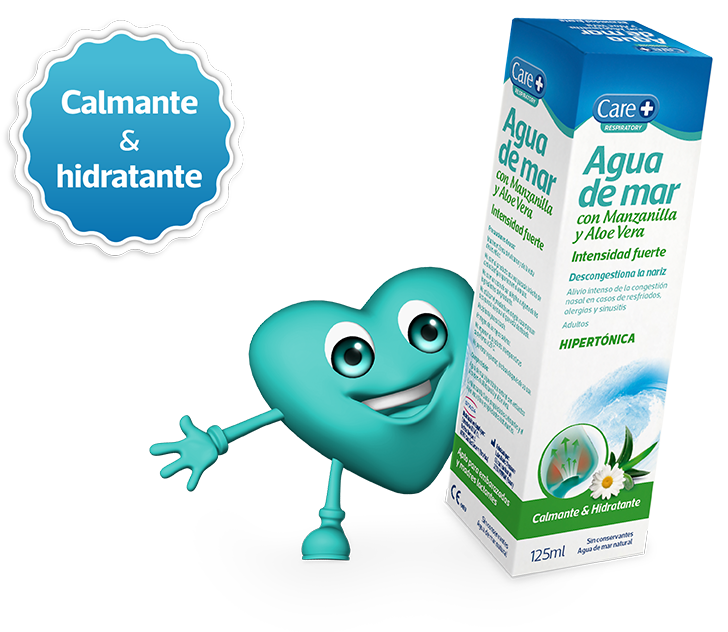 Care+ Agua de Mar Hipertónica, con Manzanilla y Aloe Vera, Intensidad Fuerte